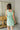 Margot Green & White Stripe Side Ties Mini Dress- close up back view