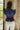 Bellamy Navy Peplum Ruffle Sleeveless Top- close up back view