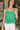 Henley Green Scallop Flare Tank- close up top view