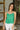 Henley Green Scallop Flare Tank- top view