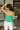 Henley Green Scallop Flare Tank- close up back view
