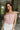 Christina Pink & White Stripe Cropped Tie Tank- close up view