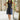 Jessie Navy & Cream Polka Dot Mini Dress- full body view