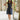 Jessie Navy & Cream Polka Dot Mini Dress- full body view