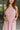 Kara Pink & Camel Stripe Strapless Midi Dress- close up front view