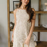 Alexia Stone & Cream Crochet Mini Dress- front view