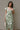 Adaline Green & White Palm Leaf Midi Dress- front top view