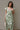 Adaline Green & White Palm Leaf Midi Dress- front top view