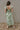 Adaline Green & White Palm Leaf Midi Dress- full back view