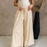 Harlow Beige Paper Bag Waist Pants- front view