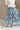 Blair Blue & Cream Palm Leaf Wide Leg Pants- close up front view