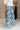 Blair Blue & Cream Palm Leaf Wide Leg Pants- frontal side view