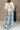 Blair Blue & Cream Palm Leaf Wide Leg Pants- full back view