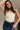 Regina Cream Lace Ruched Sleeveless Bodysuit- close up front view