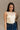 Regina Cream Lace Ruched Sleeveless Bodysuit- top view