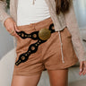 Maya Black & Gold Disc Belt - close front view