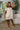 Danna Cream & Green Zip-Up Mini Dress- full body front view