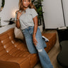 Jordyn Heather Grey Short Sleeve Top- full body view
