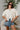 Macy Cream & Light Blue Button-Up Cardigan- front top view