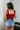 Cara Red & Black Striped Halter Tank Top - back view