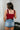 Cara Red & Black Striped Halter Tank Top - back view