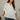 Carla White Stripe Short Sleeve Top- front top view