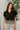 Brenna Black & Cream Floral Short Sleeve Top - front view