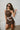 Rowan Dark Brown Sleeveless Mini Dress - front view with belt