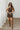 Rowan Dark Brown Sleeveless Mini Dress - full body front view with belt