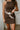 Rowan Dark Brown Sleeveless Mini Dress - close up front view with belt