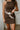 Rowan Dark Brown Sleeveless Mini Dress - close up front view with belt