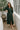 Luna Dark Green Zip-Up Midi Dress- front view