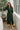 Luna Dark Green Zip-Up Midi Dress- front view