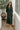 Luna Dark Green Zip-Up Midi Dress- front full body view
