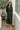 Luna Dark Green Zip-Up Midi Dress- front full body view