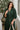 Luna Dark Green Zip-Up Midi Dress- close up top view