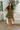 Danna Olive & Cream Zip-Up Mini Dress- front full view