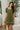 Danna Olive & Cream Zip-Up Mini Dress- close up front view