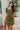 Danna Olive & Cream Zip-Up Mini Dress- close up front view