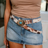 Cameron Calf Hair & Turquoise Western Belt - close up