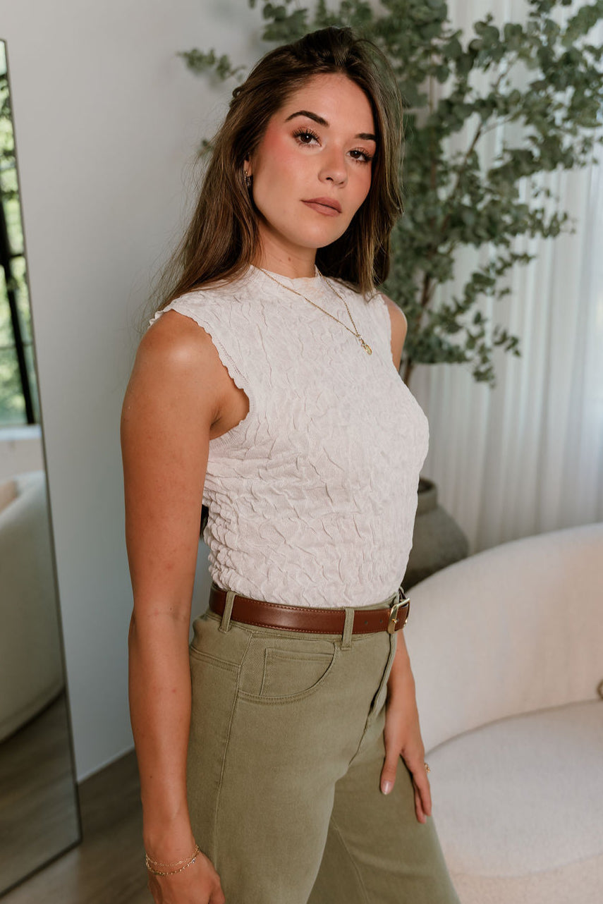Sasha Brown Faux Leather Belt - side view