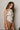 Miranda Ivory & Brown Satin Polka Dot Tank- close up side view