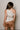 Miranda Ivory & Brown Satin Polka Dot Tank- close up back view