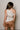 Miranda Ivory & Brown Satin Polka Dot Tank- close up back view