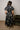 Charleigh Black Multi Floral Zip-Up Midi Dress- full body back view