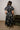 Charleigh Black Multi Floral Zip-Up Midi Dress- full body back view