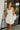 Justine White & Nude Floral Applique Mini Dress - Front view
