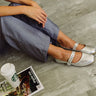 Pongo Silver Ballet Flats- front view