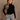 Maren Ribbed Long Sleeve Top-black-front view