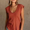 Lydia Rust Short Sleeve Top - front view